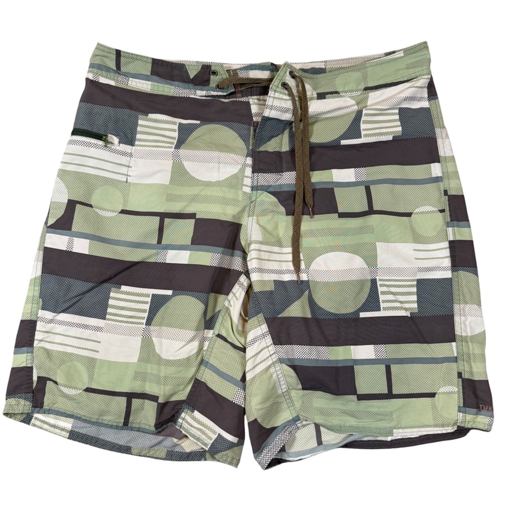 Patagonia Mens Board Shorts Swim Trunks‎ Geometric Green Brown Size 34